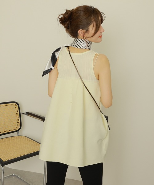LAULEN(ローレン)の「flare knit tunique tops /フレアノースリニットチュニックトップス(ニット/セーター・レディース・ブラック/ブルー/アイボリー・FREE)」の6枚目の写真