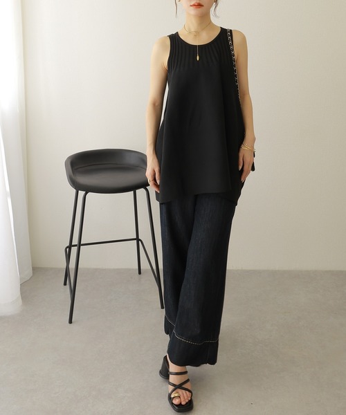 LAULEN(ローレン)の「flare knit tunique tops /フレアノースリニットチュニックトップス(ニット/セーター・レディース・ブラック/ブルー/アイボリー・FREE)」の14枚目の写真