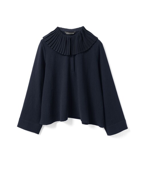 mizuiroind（ミズイロインド）の「mizuiro ind プリーツカラーシャツプルオーバー（シャツ/ブラウス・レディース・アイボリー/ネイビー/ブラック/その他8・FREE）」の3枚目の写真