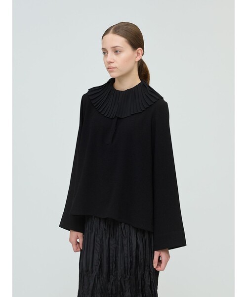 mizuiroind（ミズイロインド）の「mizuiro ind プリーツカラーシャツプルオーバー（シャツ/ブラウス・レディース・アイボリー/ネイビー/ブラック/その他8・FREE）」の10枚目の写真