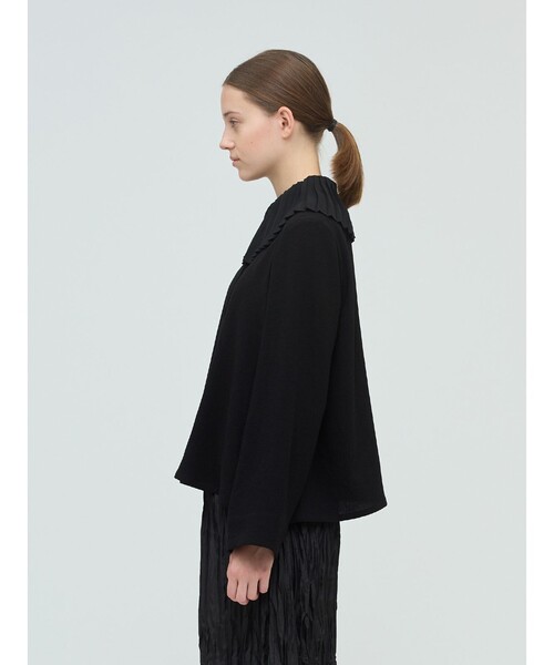 mizuiroind（ミズイロインド）の「mizuiro ind プリーツカラーシャツプルオーバー（シャツ/ブラウス・レディース・アイボリー/ネイビー/ブラック/その他8・FREE）」の11枚目の写真