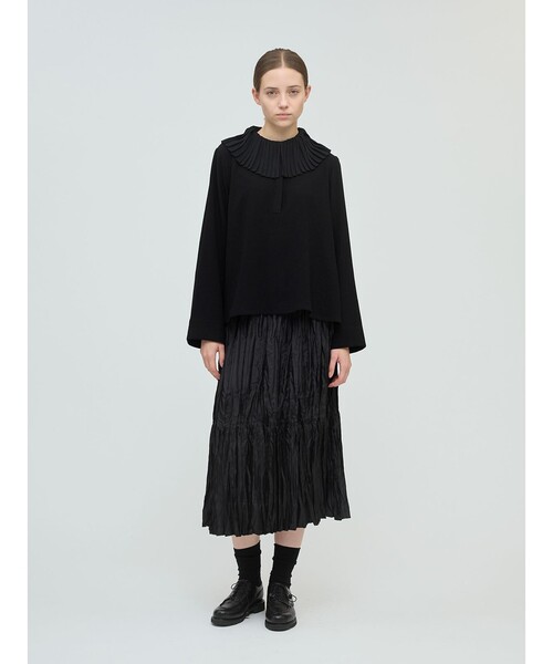 mizuiroind（ミズイロインド）の「mizuiro ind プリーツカラーシャツプルオーバー（シャツ/ブラウス・レディース・アイボリー/ネイビー/ブラック/その他8・FREE）」の13枚目の写真