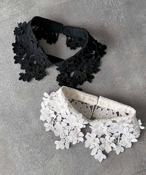 girl（ガール）の「フラワーレースカラー コクーン ドレス 結婚式 ワンピース パーティードレス オケージョンドレス お呼ばれ 二次会 成人式 同窓会 謝恩会（ドレス・レディース・ブラック×ホワイト/ブラック・M/S/2L/L）」の3枚目の写真