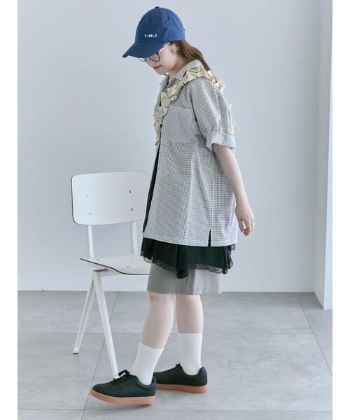 ehka sopo(エヘカソポ)の「◎チェックオープンカラーシャツ(シャツ/ブラウス・レディース・キナリ/ネイビー/ベージュ・F)」の13枚目の写真