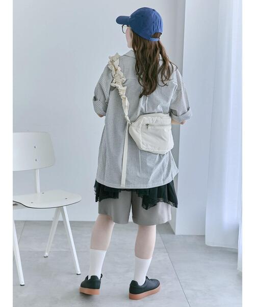 ehka sopo(エヘカソポ)の「◎チェックオープンカラーシャツ(シャツ/ブラウス・レディース・キナリ/ネイビー/ベージュ・F)」の14枚目の写真