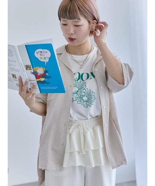 ehka sopo(エヘカソポ)の「◎チェックオープンカラーシャツ(シャツ/ブラウス・レディース・キナリ/ネイビー/ベージュ・F)」の15枚目の写真