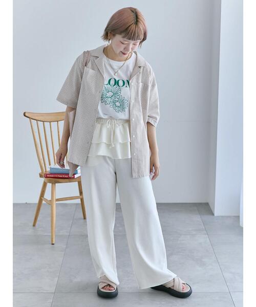 ehka sopo(エヘカソポ)の「◎チェックオープンカラーシャツ(シャツ/ブラウス・レディース・キナリ/ネイビー/ベージュ・F)」の17枚目の写真