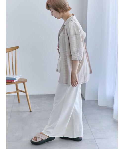 ehka sopo(エヘカソポ)の「◎チェックオープンカラーシャツ(シャツ/ブラウス・レディース・キナリ/ネイビー/ベージュ・F)」の18枚目の写真