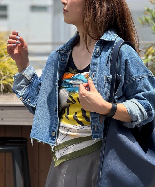 NOLLEY’S（ノーリーズ）の「W/Sプリントストール（ストール/ショール・レディース・グリーン系その他3/ネイビー系3・FREE）」の13枚目の写真