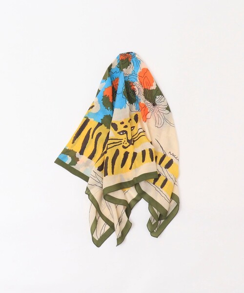 NOLLEY’S（ノーリーズ）の「W/Sプリントストール（ストール/ショール・レディース・グリーン系その他3/ネイビー系3・FREE）」の5枚目の写真