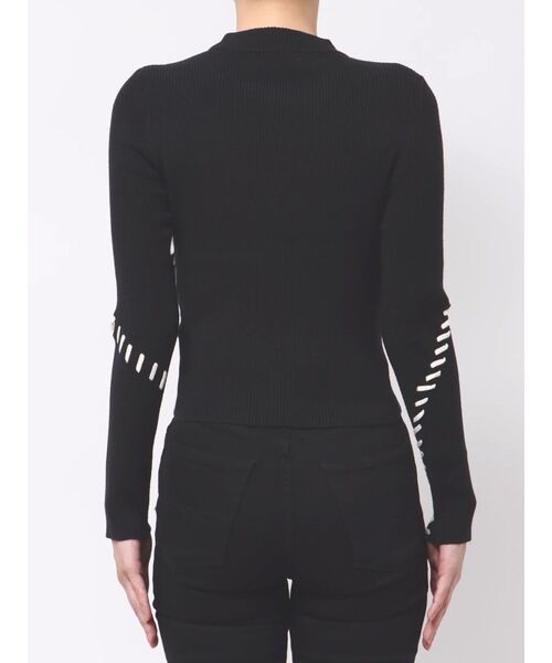 MURUA（ムルーア）の「ステッチリブニット（ニット/セーター・レディース・ボルドー/アイボリー/ブラック・FREE）」の16枚目の写真