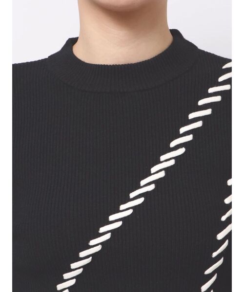 MURUA（ムルーア）の「ステッチリブニット（ニット/セーター・レディース・ボルドー/アイボリー/ブラック・FREE）」の17枚目の写真