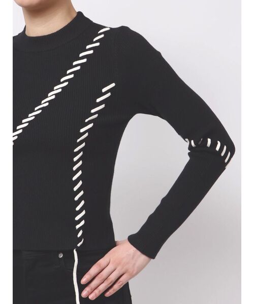 MURUA（ムルーア）の「ステッチリブニット（ニット/セーター・レディース・ボルドー/アイボリー/ブラック・FREE）」の18枚目の写真