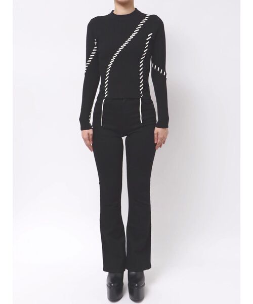 MURUA（ムルーア）の「ステッチリブニット（ニット/セーター・レディース・ボルドー/アイボリー/ブラック・FREE）」の21枚目の写真