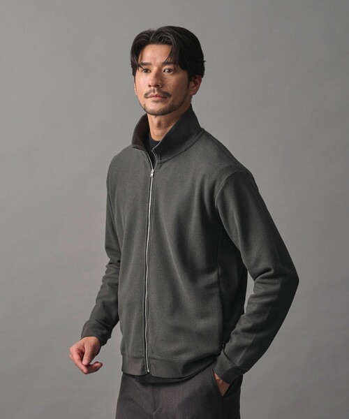 BEAUTY&YOUTH UNITED ARROWS(ビューティーアンドユースユナイテッドアローズ)の「【WEB限定 WARDROBE SMART】エアリー カノコ ジップ ブルゾン 抗菌防臭(その他トップス・メンズ・ブラック/ダークグレー・XL/L/M/S)」の2枚目の写真