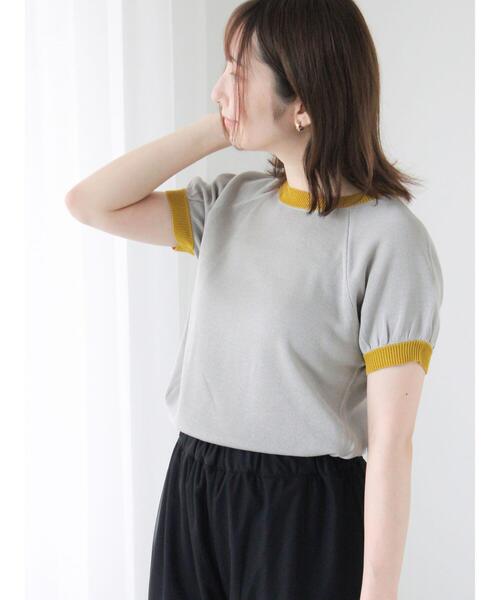 Te chichi TERRASSE（テチチテラス）の「配色ラグランスリーブニット（ニット/セーター・レディース・オフホワイト/グレー/ブラック・F）」の3枚目の写真