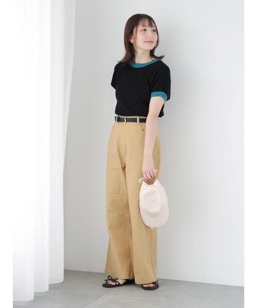 Te chichi TERRASSE（テチチテラス）の「配色ラグランスリーブニット（ニット/セーター・レディース・オフホワイト/グレー/ブラック・F）」の4枚目の写真