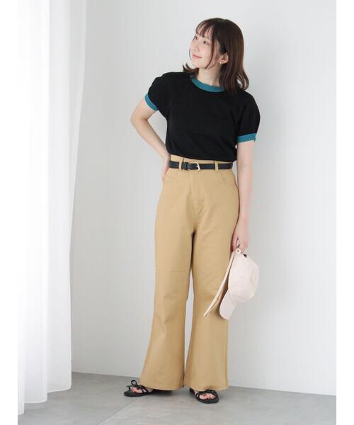 Te chichi TERRASSE（テチチテラス）の「配色ラグランスリーブニット（ニット/セーター・レディース・オフホワイト/グレー/ブラック・F）」の5枚目の写真