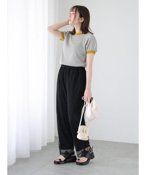 Te chichi TERRASSE（テチチテラス）の「配色ラグランスリーブニット（ニット/セーター・レディース・オフホワイト/グレー/ブラック・F）」の9枚目の写真