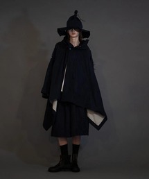 【my beautiful landlet】 POLYESTER YARN DYED GABARDINE PONCHO
