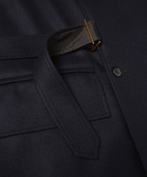 CULLNI（クルニ）の「Wool Melton Tie Locken Long Vest（ステンカラーコート・メンズ・ブラック/ネイビー・1/0/2）」の9枚目の写真