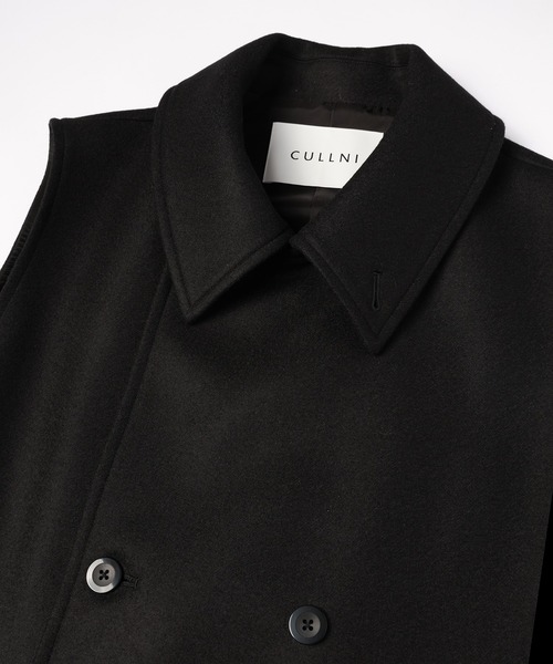 CULLNI（クルニ）の「Wool Melton Tie Locken Long Vest（ステンカラーコート・メンズ・ブラック/ネイビー・1/0/2）」の13枚目の写真