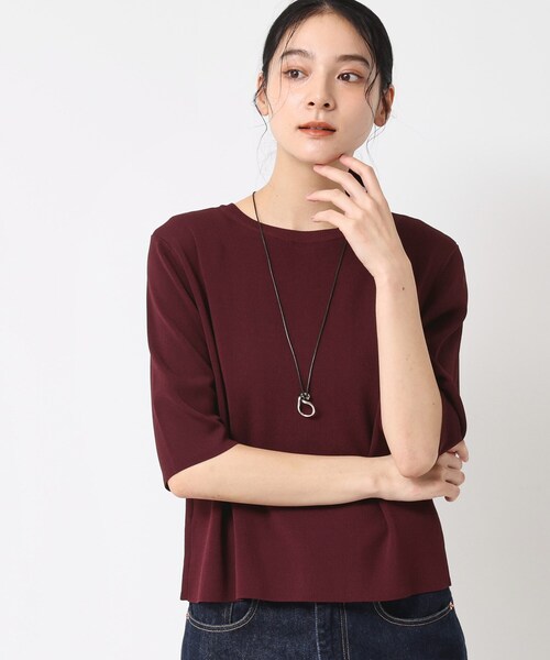 Dessin（デッサン）の「【UVカット/洗える】2WAY五分袖カーディガン（ニット/セーター・レディース・オフホワイト/ボルドー/ネイビー・03/02/01）」の15枚目の写真