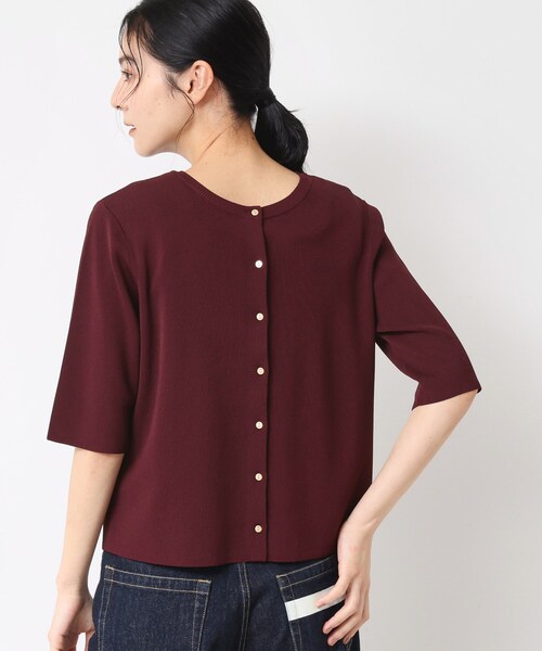 Dessin（デッサン）の「【UVカット/洗える】2WAY五分袖カーディガン（ニット/セーター・レディース・オフホワイト/ボルドー/ネイビー・03/02/01）」の14枚目の写真