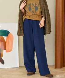 <マシーンウォッシャブル> スウェットライクニットパンツ/ニットイージーパンツ