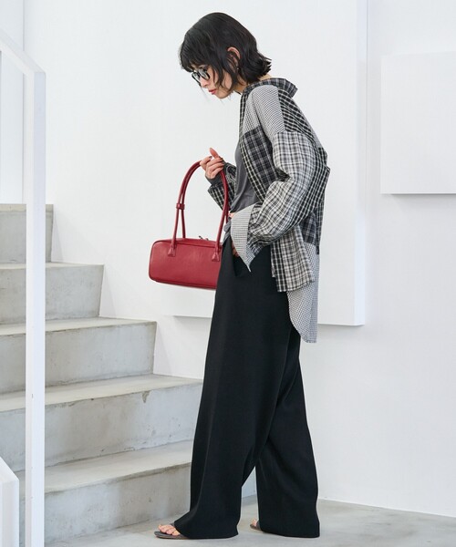 FREAK'S STORE(フリークスストア)の「<マシーンウォッシャブル> スウェットライクニットパンツ/ニットイージーパンツ(その他パンツ・レディース・ネイビー/ライトグレー/ブラック・MEDIUM/SMALL)」の16枚目の写真