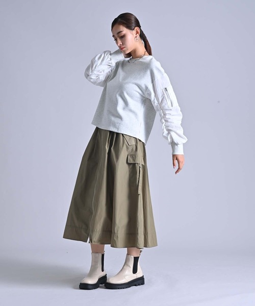 Anside(アンサイド)の「フロントジップカーゴスカート(スカート・レディース・キャメル/ブラック/オリーブ・M)」の6枚目の写真