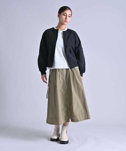 Anside(アンサイド)の「フロントジップカーゴスカート(スカート・レディース・キャメル/ブラック/オリーブ・M)」の8枚目の写真