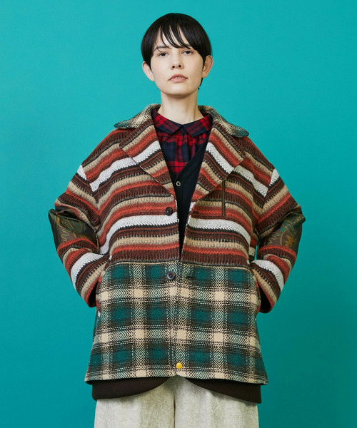 FRAPBOIS（フラボア）の「ミックコート（その他アウター・レディース・レッド/ブラック・1/2）」の2枚目の写真