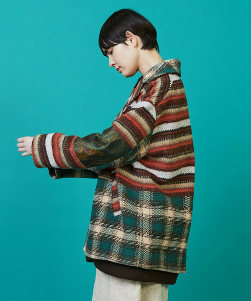 FRAPBOIS（フラボア）の「ミックコート（その他アウター・レディース・レッド/ブラック・1/2）」の14枚目の写真