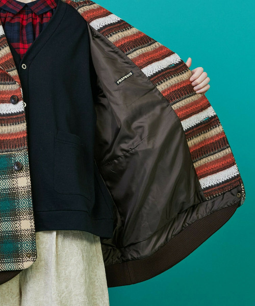 FRAPBOIS（フラボア）の「ミックコート（その他アウター・レディース・レッド/ブラック・1/2）」の16枚目の写真