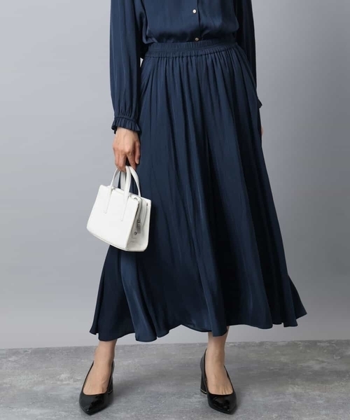 MK MICHEL KLEIN（エムケーミッシェルクラン）の「起毛サテンガウチョパンツ/洗える（その他パンツ・レディース・ライトブルー/ライトグレー/ネイビー/ブルー/ダークグレー/ベージュ・38）」の5枚目の写真