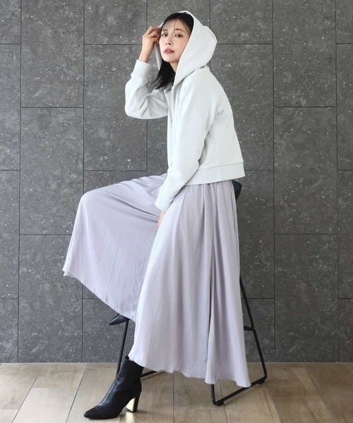 MK MICHEL KLEIN（エムケーミッシェルクラン）の「起毛サテンガウチョパンツ/洗える（その他パンツ・レディース・ライトブルー/ライトグレー/ネイビー/ブルー/ダークグレー/ベージュ・38）」の9枚目の写真