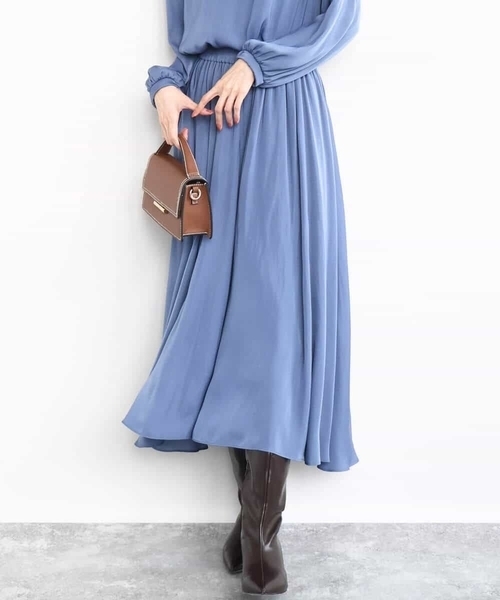 MK MICHEL KLEIN（エムケーミッシェルクラン）の「起毛サテンガウチョパンツ/洗える（その他パンツ・レディース・ライトブルー/ライトグレー/ネイビー/ブルー/ダークグレー/ベージュ・38）」の12枚目の写真