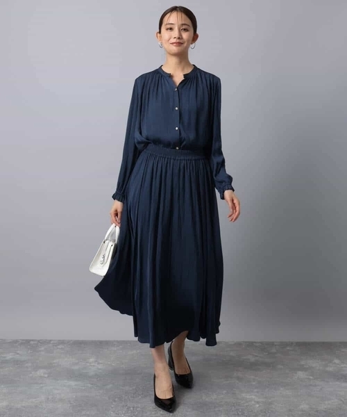 MK MICHEL KLEIN（エムケーミッシェルクラン）の「起毛サテンガウチョパンツ/洗える（その他パンツ・レディース・ライトブルー/ライトグレー/ネイビー/ブルー/ダークグレー/ベージュ・38）」の16枚目の写真