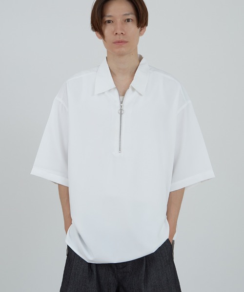 improves（インプローブス）の「無地＆総柄プリント ハーフジップ 半袖シャツ（シャツ/ブラウス・メンズ・ネイビー系/グレー系/ブラック系/ネイビー/ホワイト/ブラック/ホワイト系・MEDIUM/LARGE）」の11枚目の写真