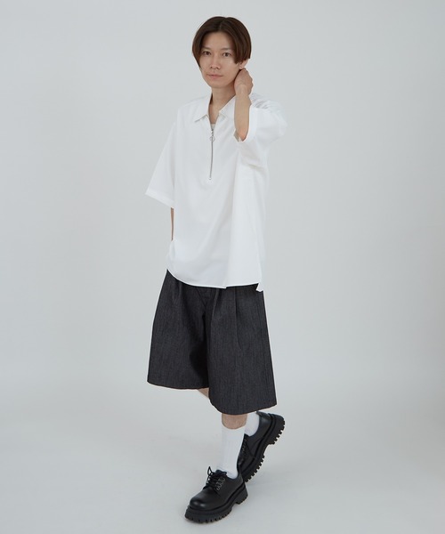 improves（インプローブス）の「無地＆総柄プリント ハーフジップ 半袖シャツ（シャツ/ブラウス・メンズ・ネイビー系/グレー系/ブラック系/ネイビー/ホワイト/ブラック/ホワイト系・MEDIUM/LARGE）」の14枚目の写真