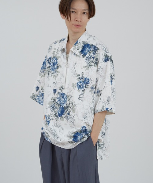 improves（インプローブス）の「無地＆総柄プリント ハーフジップ 半袖シャツ（シャツ/ブラウス・メンズ・ネイビー系/グレー系/ブラック系/ネイビー/ホワイト/ブラック/ホワイト系・MEDIUM/LARGE）」の15枚目の写真