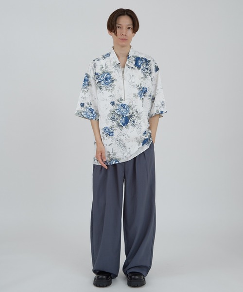 improves（インプローブス）の「無地＆総柄プリント ハーフジップ 半袖シャツ（シャツ/ブラウス・メンズ・ネイビー系/グレー系/ブラック系/ネイビー/ホワイト/ブラック/ホワイト系・MEDIUM/LARGE）」の18枚目の写真