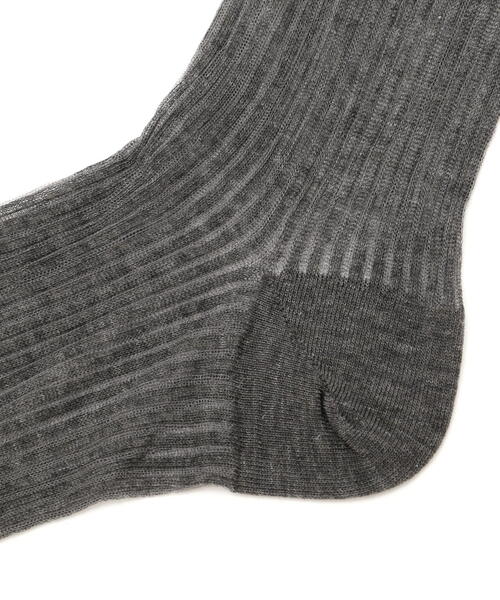 Piedi Nudi(ピエディヌーディ)の「【piedi nudi】シアーリブソックス(ソックス/靴下・レディース・ホワイト系その他/グレー・FREE)」の4枚目の写真