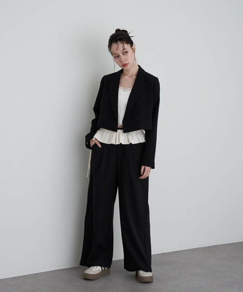 RAY CASSIN（レイカズン）の「フリルベルト付ルーズスラックスパンツ（その他パンツ・レディース・ネイビー/グレー/ブラック・FREE）」の7枚目の写真