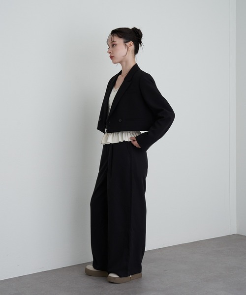 RAY CASSIN（レイカズン）の「フリルベルト付ルーズスラックスパンツ（その他パンツ・レディース・ネイビー/グレー/ブラック・FREE）」の9枚目の写真