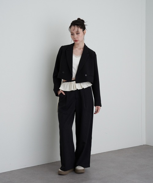 RAY CASSIN（レイカズン）の「フリルベルト付ルーズスラックスパンツ（その他パンツ・レディース・ネイビー/グレー/ブラック・FREE）」の11枚目の写真