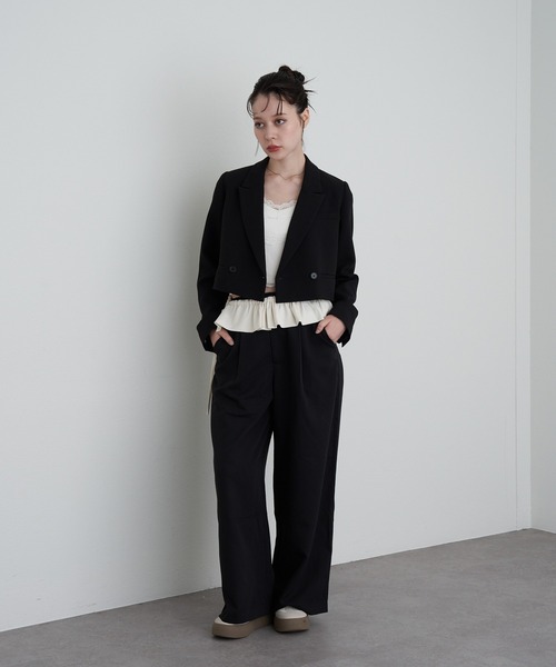 RAY CASSIN（レイカズン）の「フリルベルト付ルーズスラックスパンツ（その他パンツ・レディース・ネイビー/グレー/ブラック・FREE）」の12枚目の写真