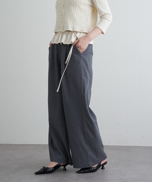 RAY CASSIN（レイカズン）の「フリルベルト付ルーズスラックスパンツ（その他パンツ・レディース・ネイビー/グレー/ブラック・FREE）」の15枚目の写真