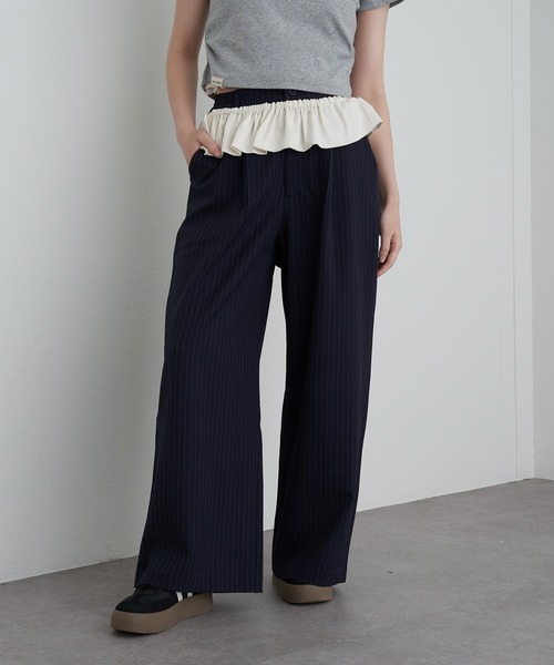 RAY CASSIN（レイカズン）の「フリルベルト付ルーズスラックスパンツ（その他パンツ・レディース・ネイビー/グレー/ブラック・FREE）」の22枚目の写真